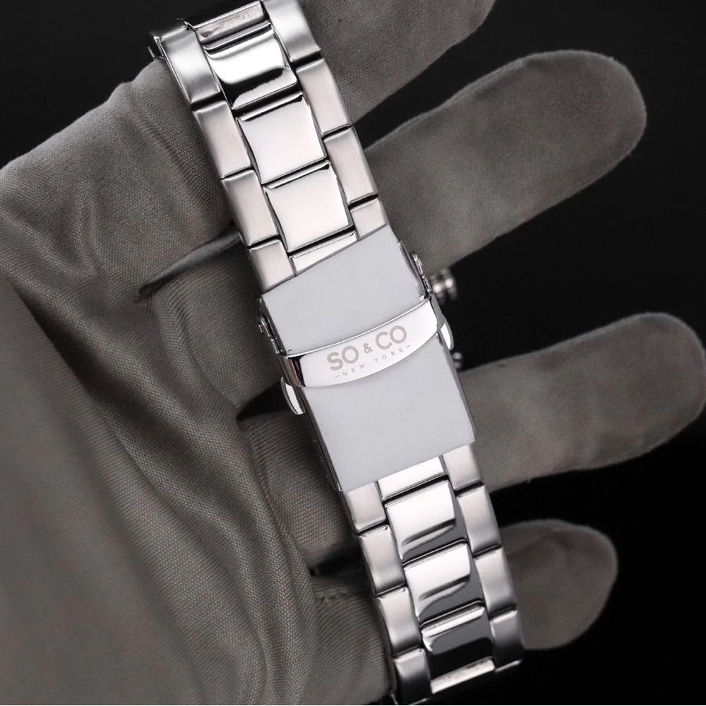 SO&CO New York Tribeca 5004 GMT 42mm Stainless Steel Watch | BRAND NEW IN BOX - Picture 7 of 12